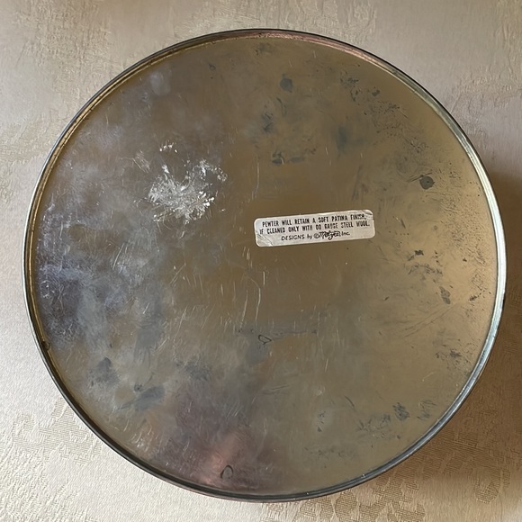 Beautiful vintage 1970s pewter Metzke Santa Clause cookie tin metalware - Picture 8 of 12